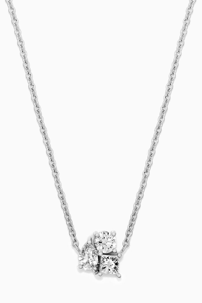 

x Almasati Trio Sparkle Diamond Necklace in 18kt White Gold