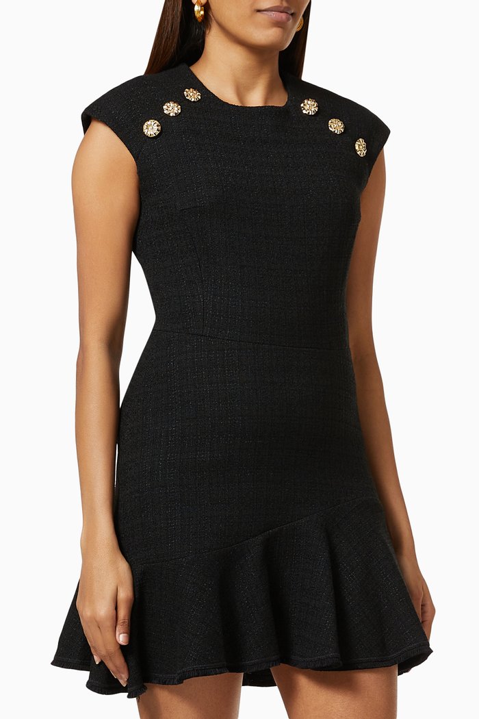 

Mini Dress in Eco-responsible Tweed, Black