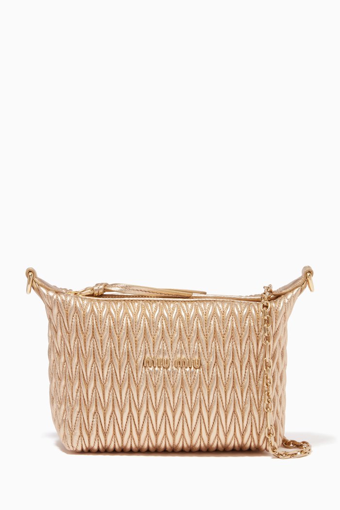 

Spirit Mini Bag in Matelassé Nappa, Gold