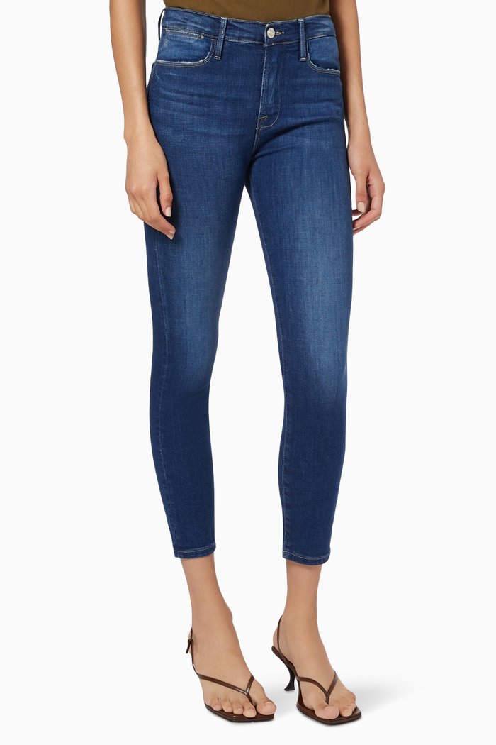 

Le High Skinny Crop Degradable Jeans in Organic Cotton, Blue