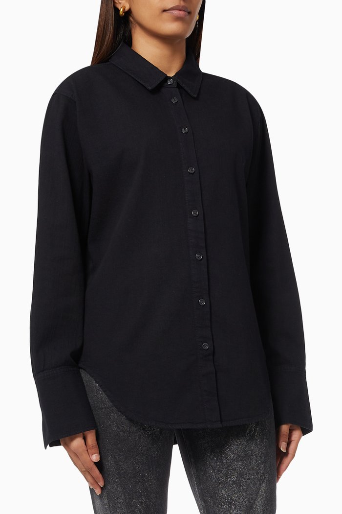 

Le Italien Shirt in Cotton, Black