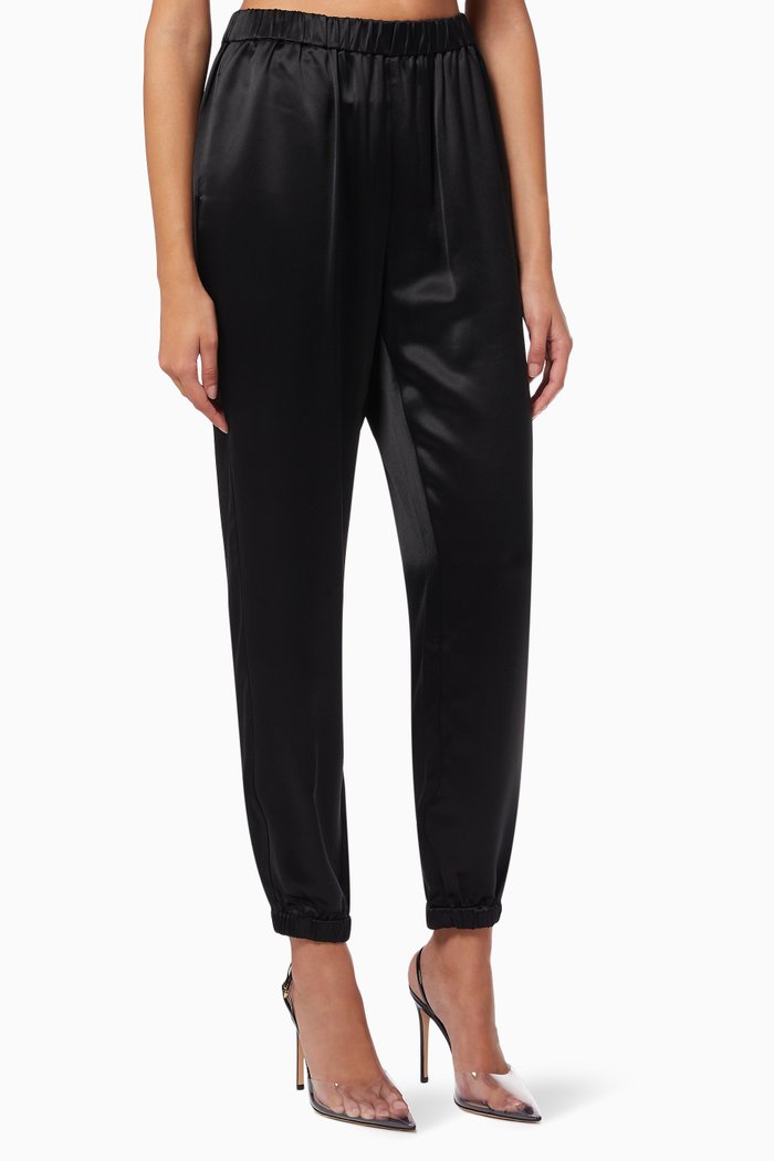 Satin Joggers, Black