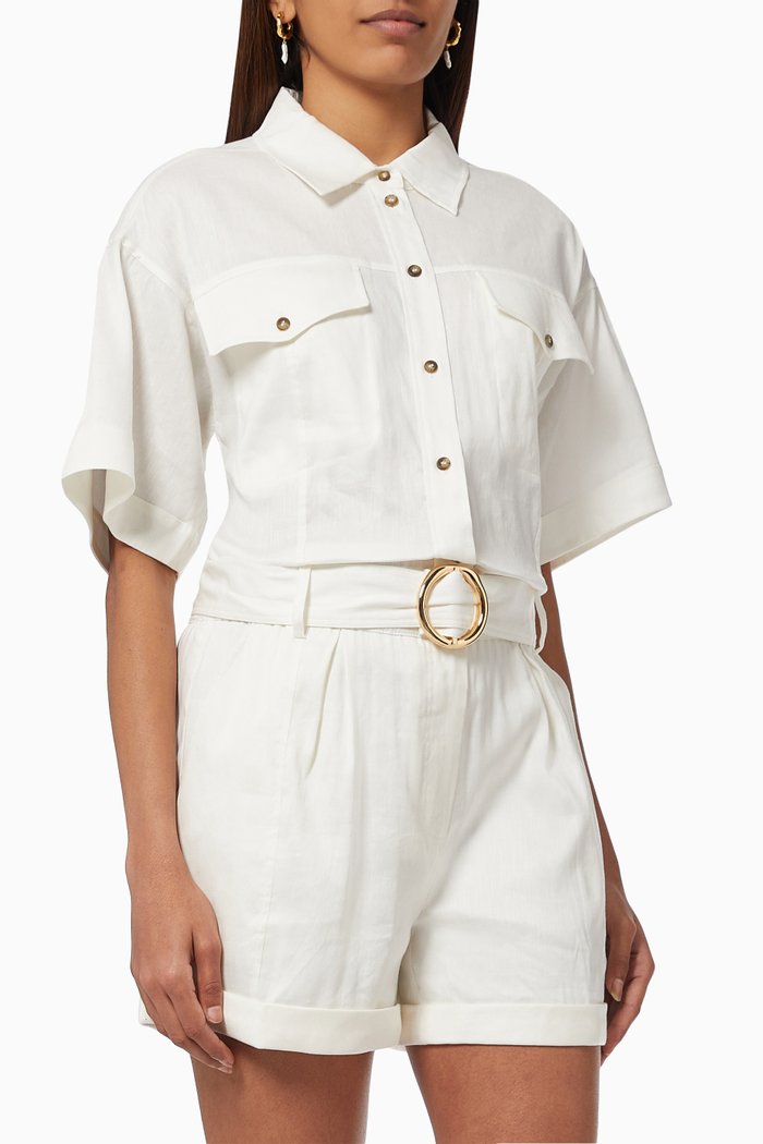 

Arie Romper in Linen, White