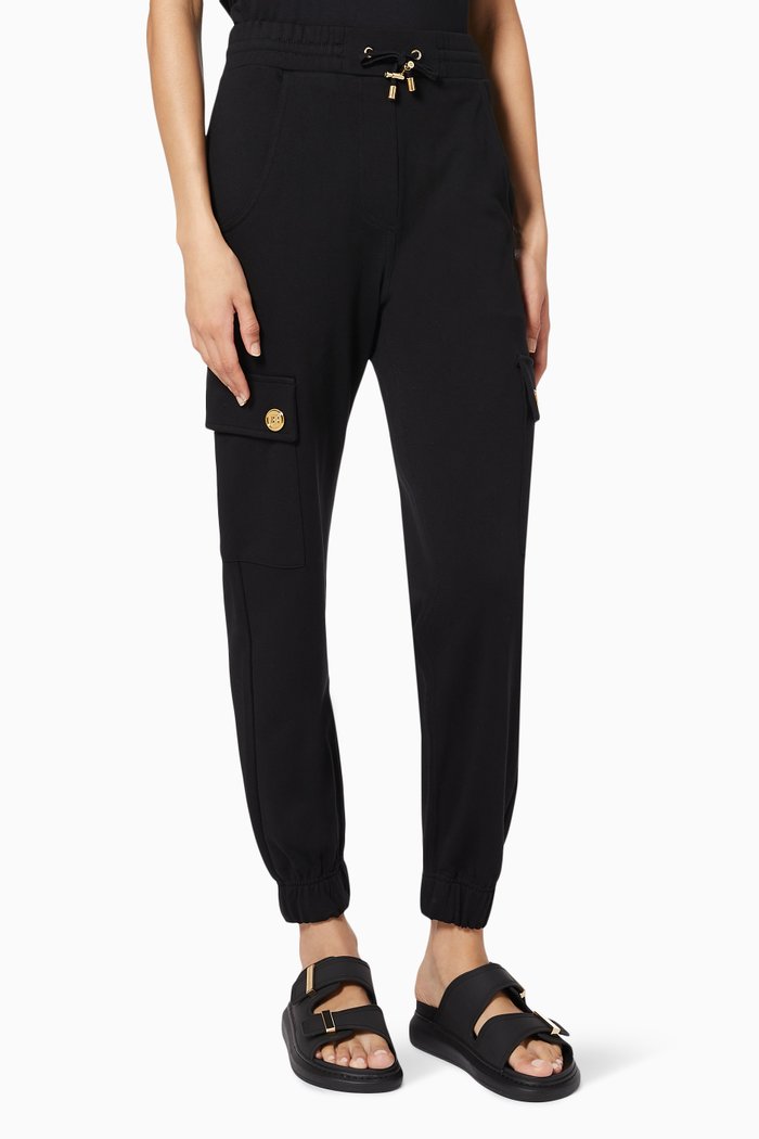 

Balmain Cargo Sweatpants in Jersey, Black