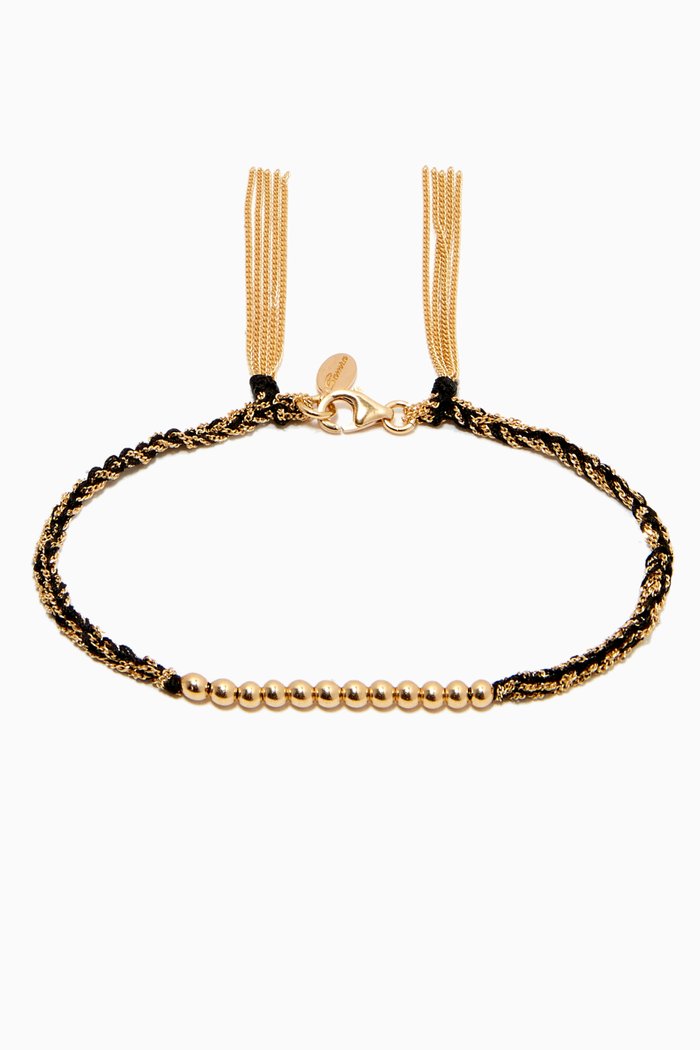 

x Ounass Sukar Bracelet in Silk & 18kt Yellow Gold, Black