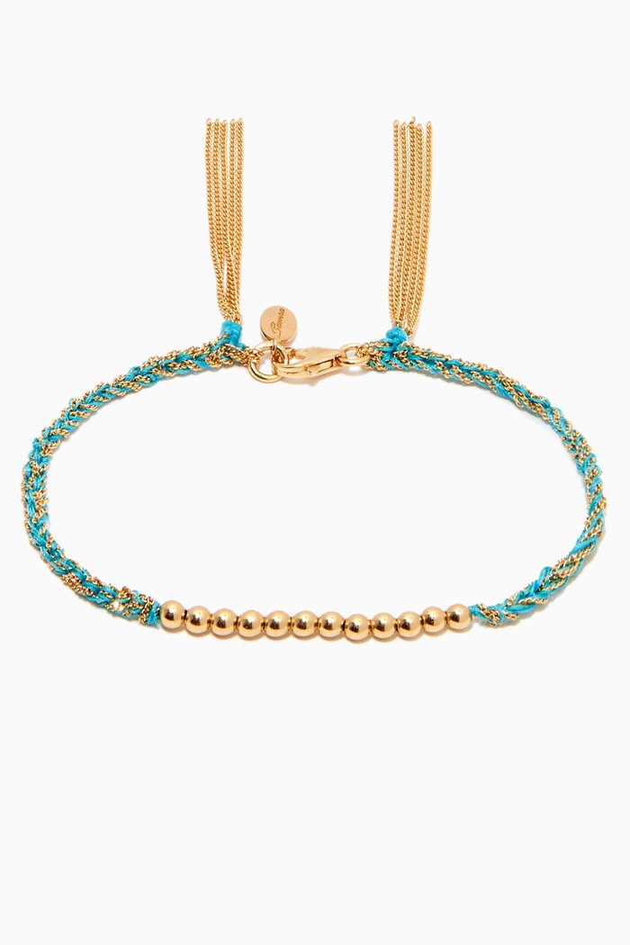 

x Ounass Sukar Bracelet in Silk & 18kt Yellow Gold, Blue