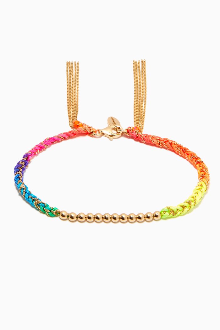 

x Ounass Sukar Bracelet in Silk & 18kt Yellow Gold, Multicolour