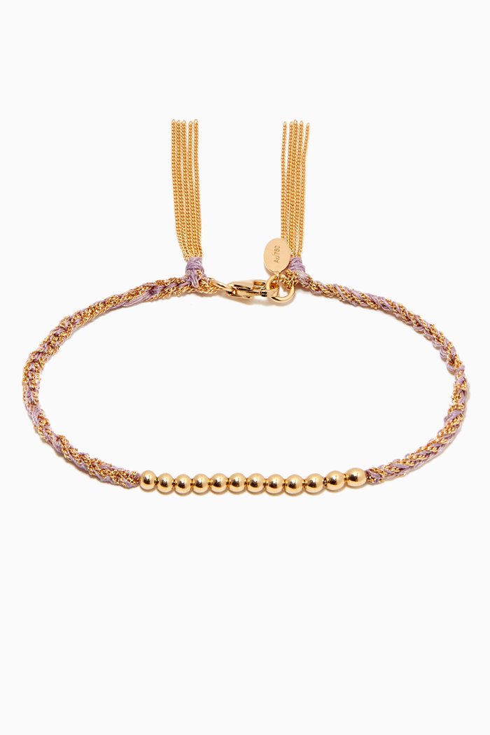 

x Ounass Sukar Bracelet in Silk & 18kt Yellow Gold, Purple