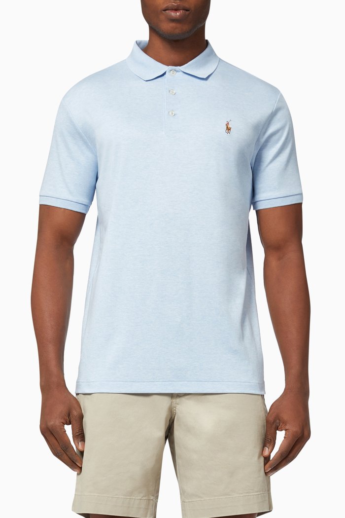 

Polo Shirt in Cotton Piqué, Blue