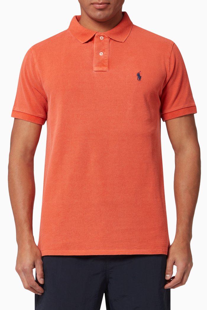

Polo Shirt in Cotton Piqué, Orange