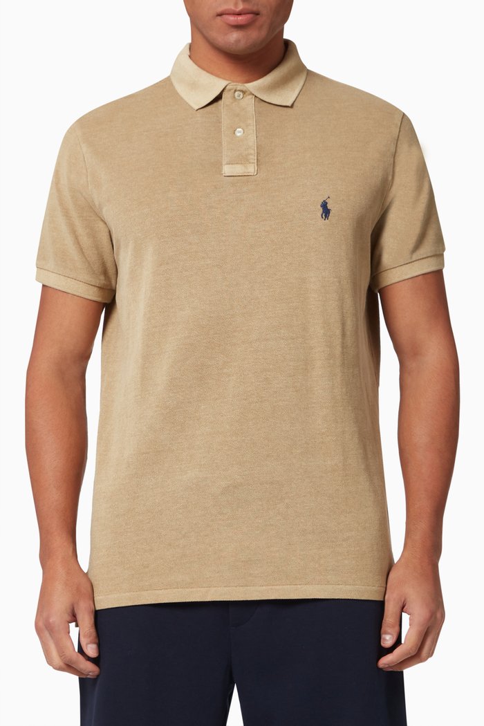 Polo Shirt in Cotton Piqué, Neutral