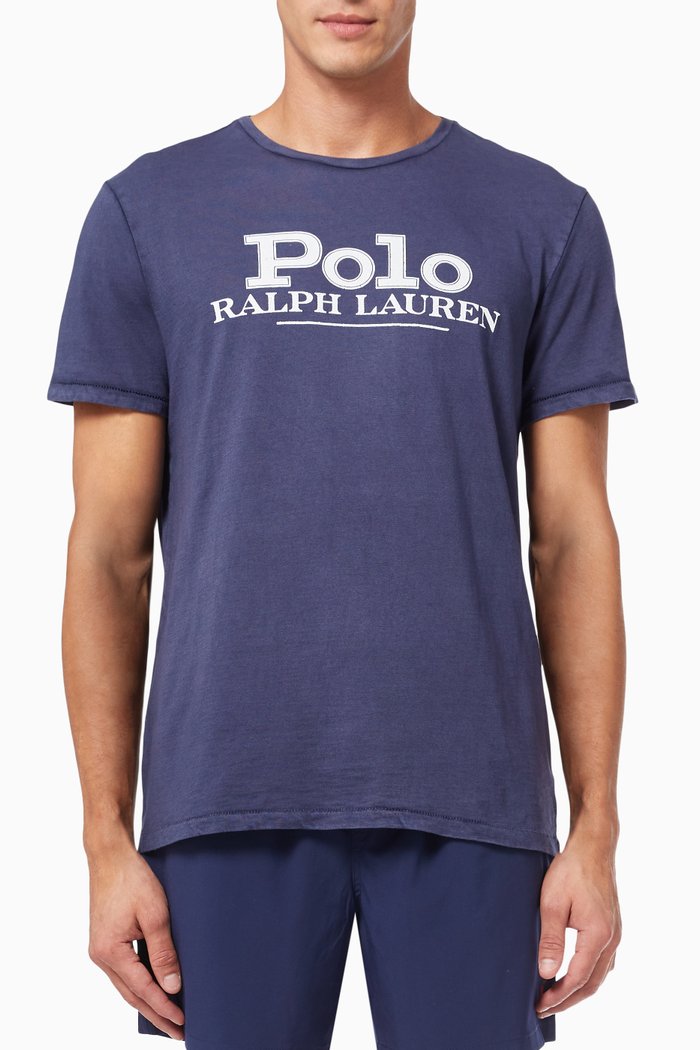 

Custom Slim Fit Logo T-shirt in Cotton Jersey, Blue