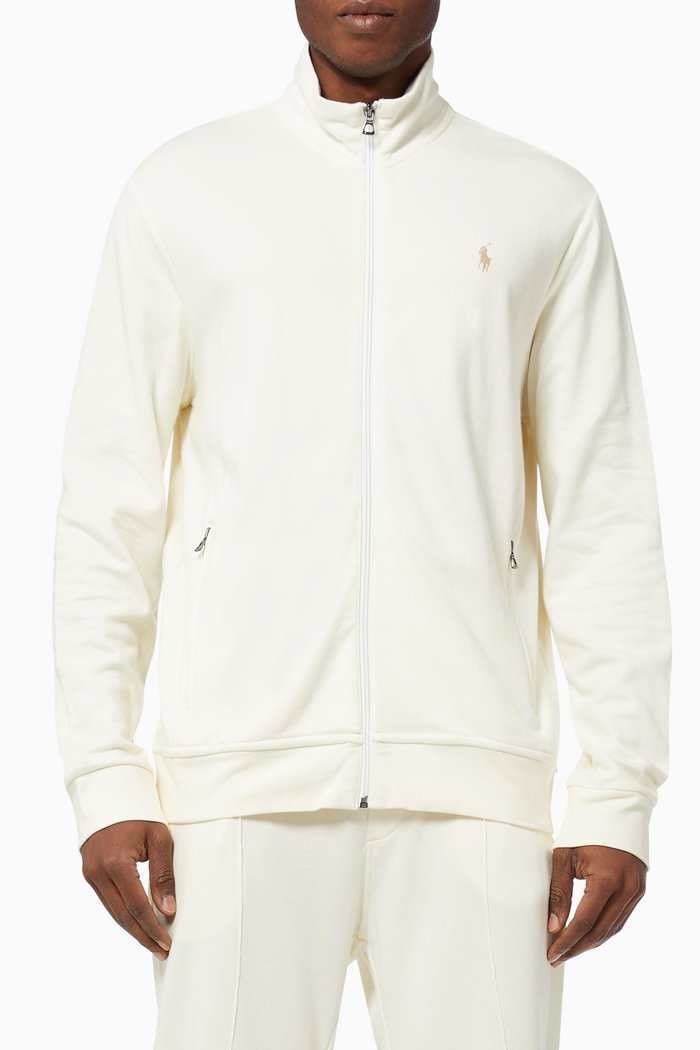 

Luxury Track Jacket in Technical Jersey, Neutral
