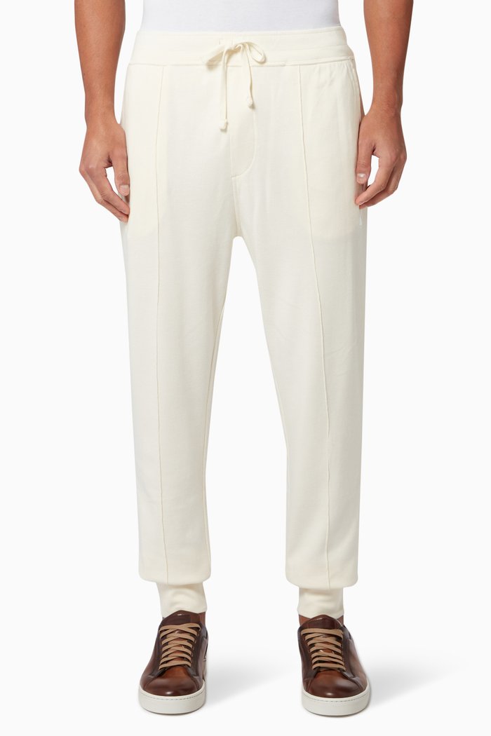 

Joggers in Cotton-blend Knit, Neutral