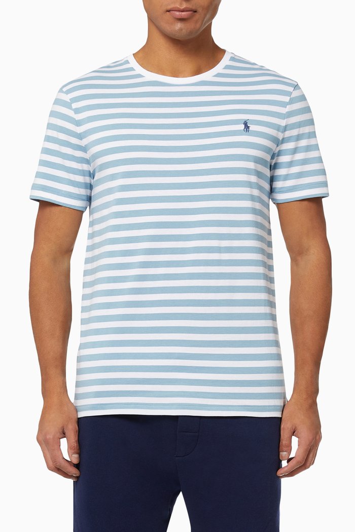 

Striped T-shirt in Cotton Jersey, Blue