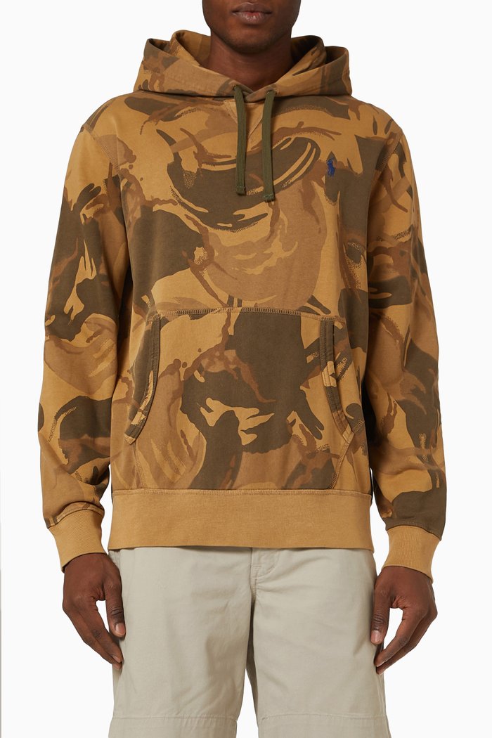 

Camo Hoodie in Fleece, Multicolour