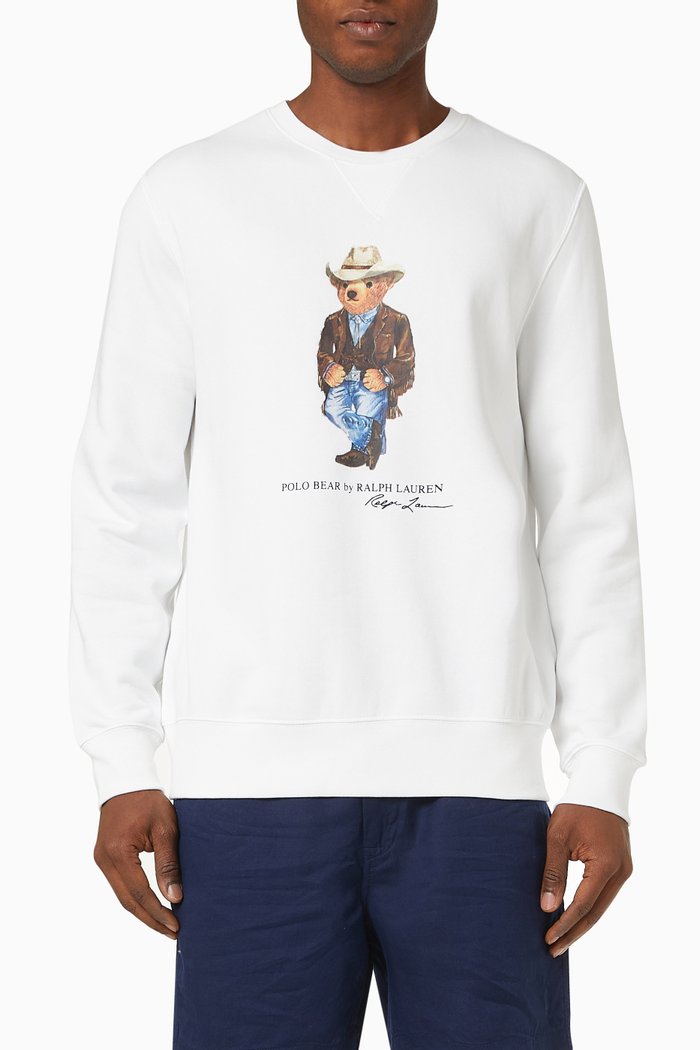 Sweatshirt in Cotton, White