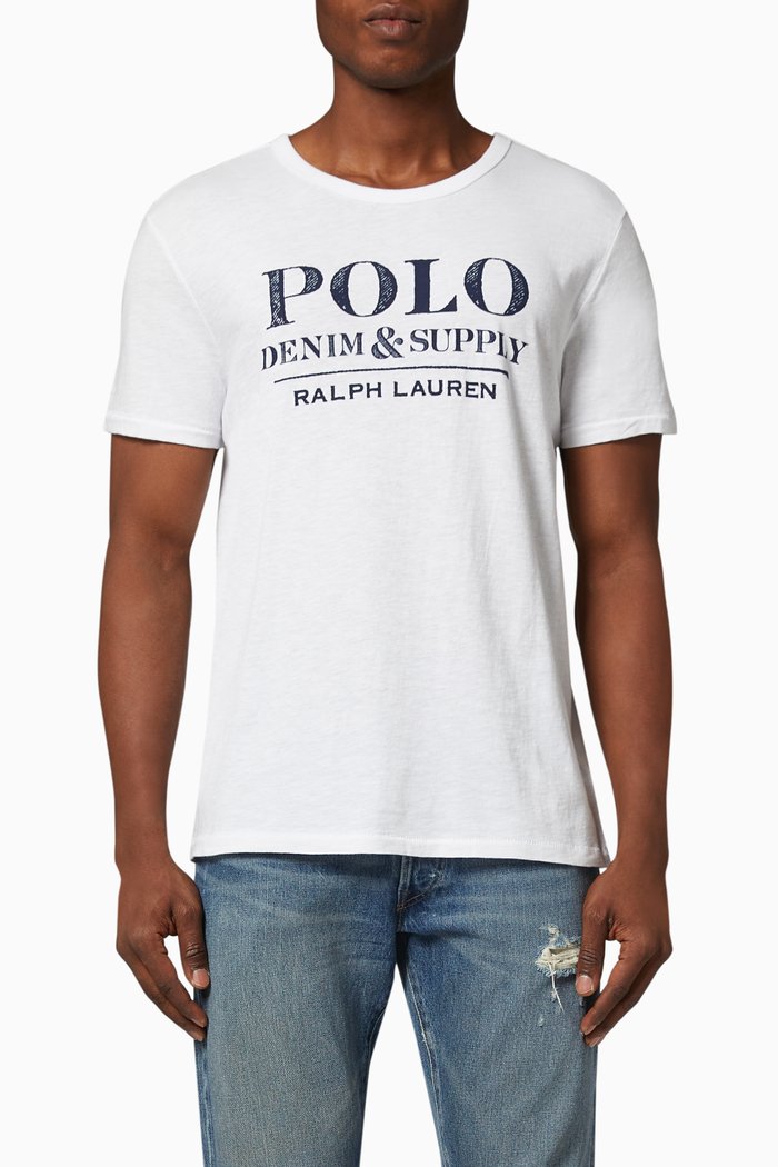

Custom Slim Fit Denim & Supply T-shirt in Cotton Jersey, White