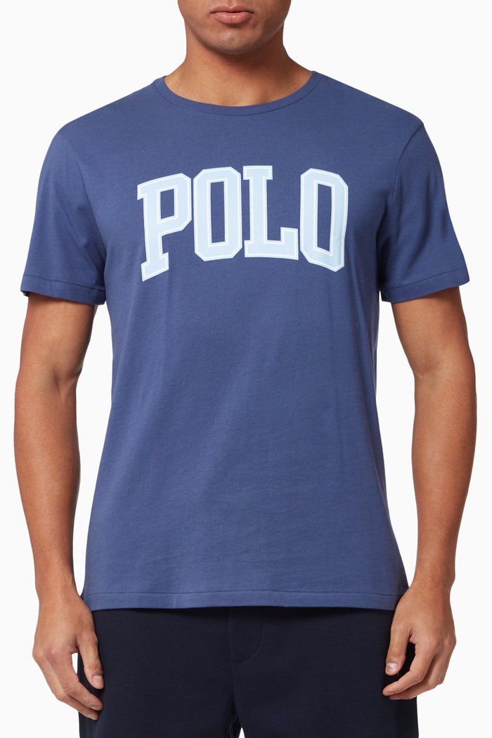 

Custom Slim Fit Logo T-shirt in Cotton Jersey, Blue