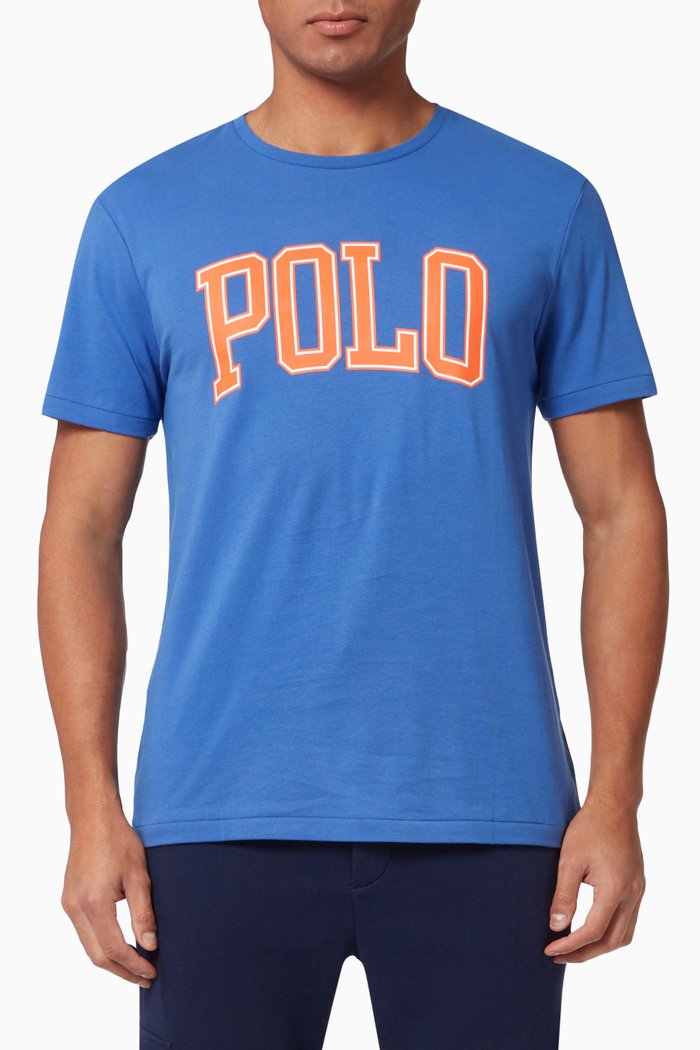 

Custom Slim Fit Logo T-shirt in Cotton Jersey, Blue