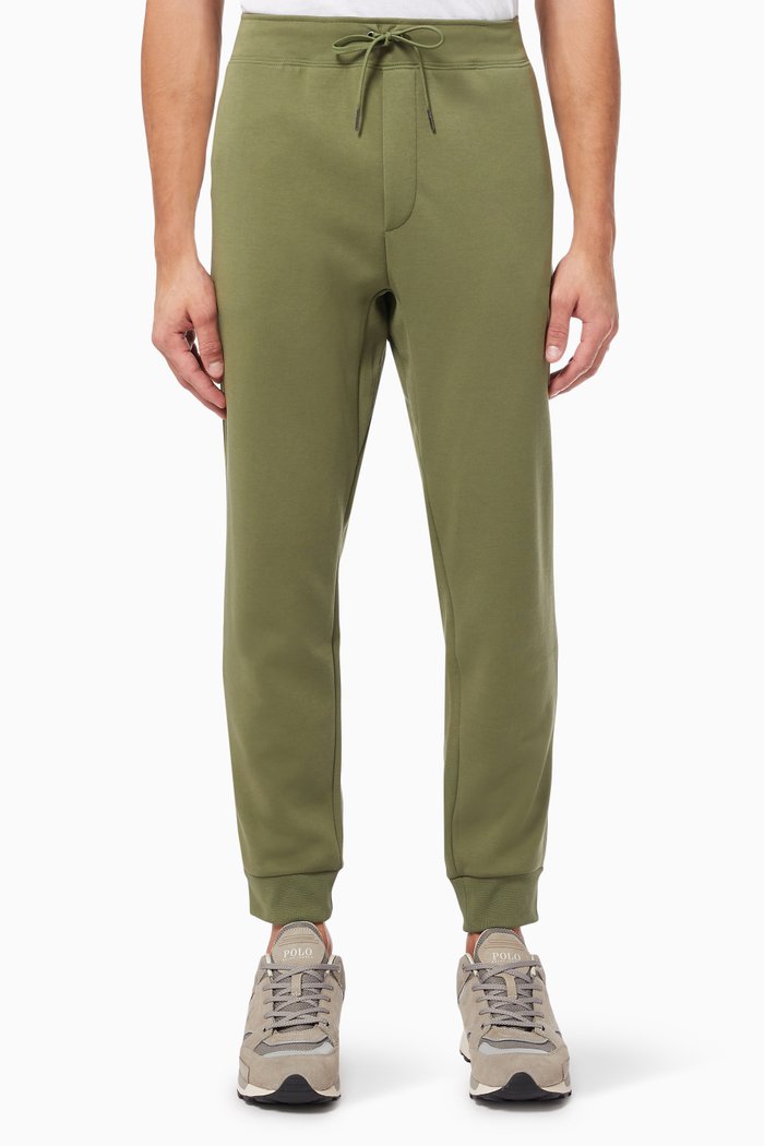 

Embossed Logo Sweatpants in Cotton Blend, Green