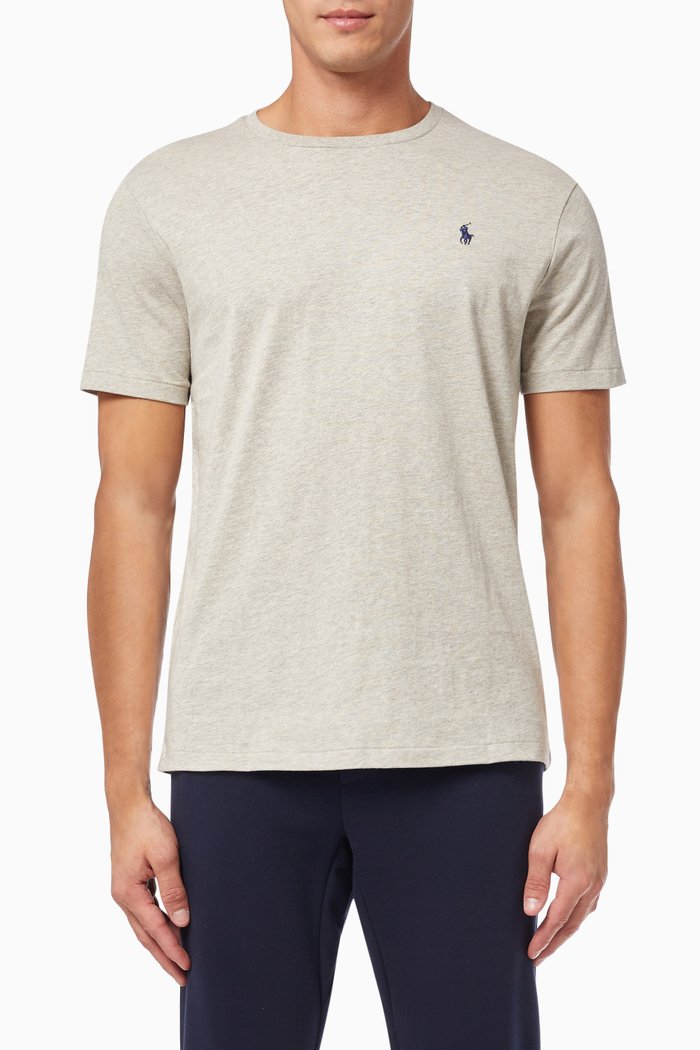 

Custom Slim Fit Logo T-shirt in Cotton Jersey, Grey