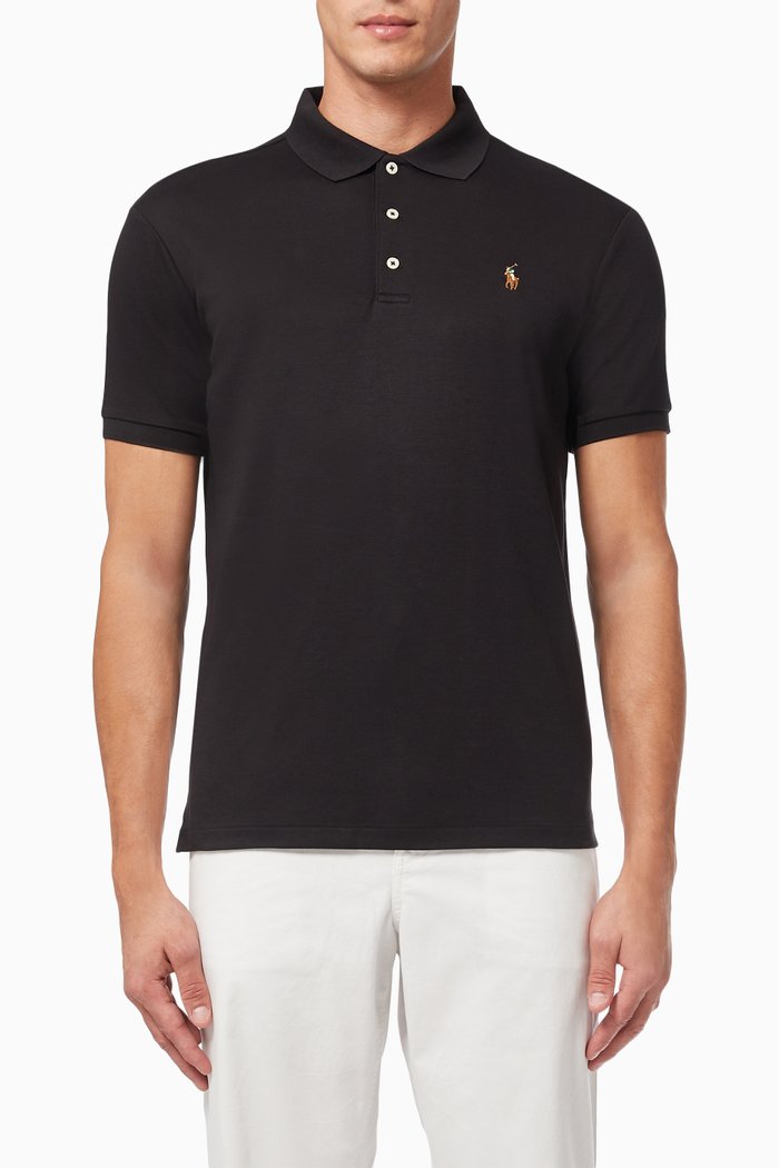

Custom Slim Fit Polo Shirt in Cotton Interlock, Black