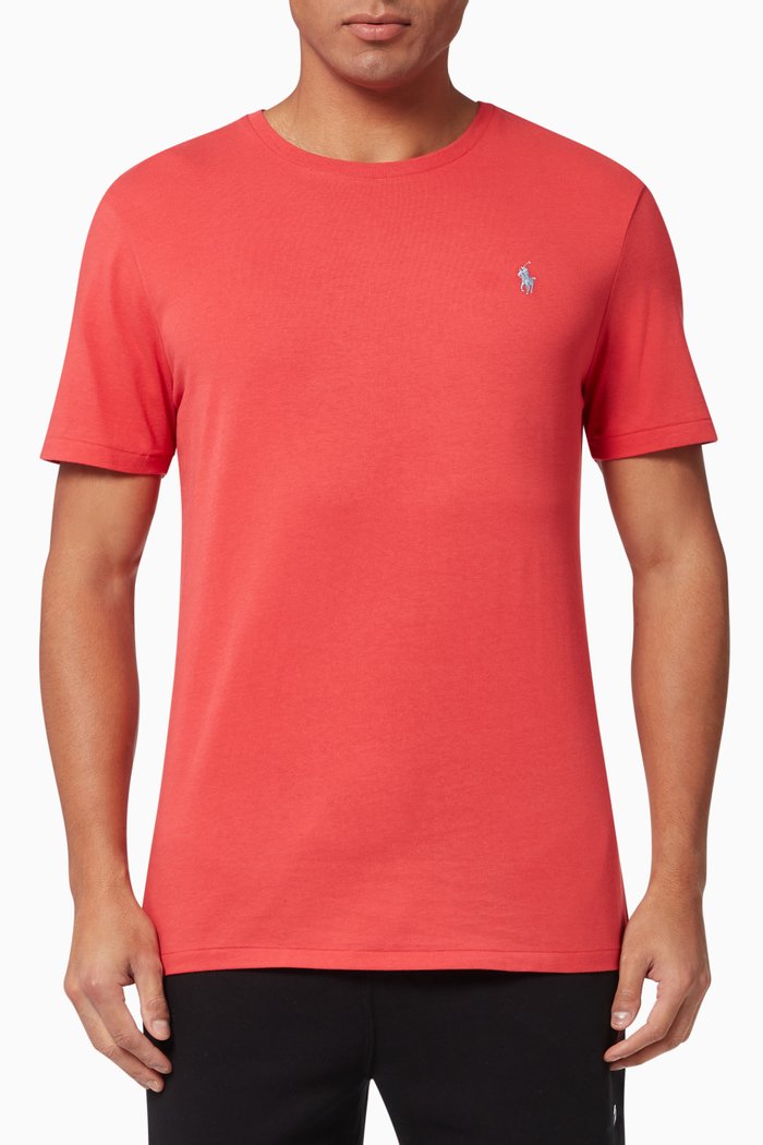 

Slim Fit T-shirt in Soft Cotton Jersey, Red