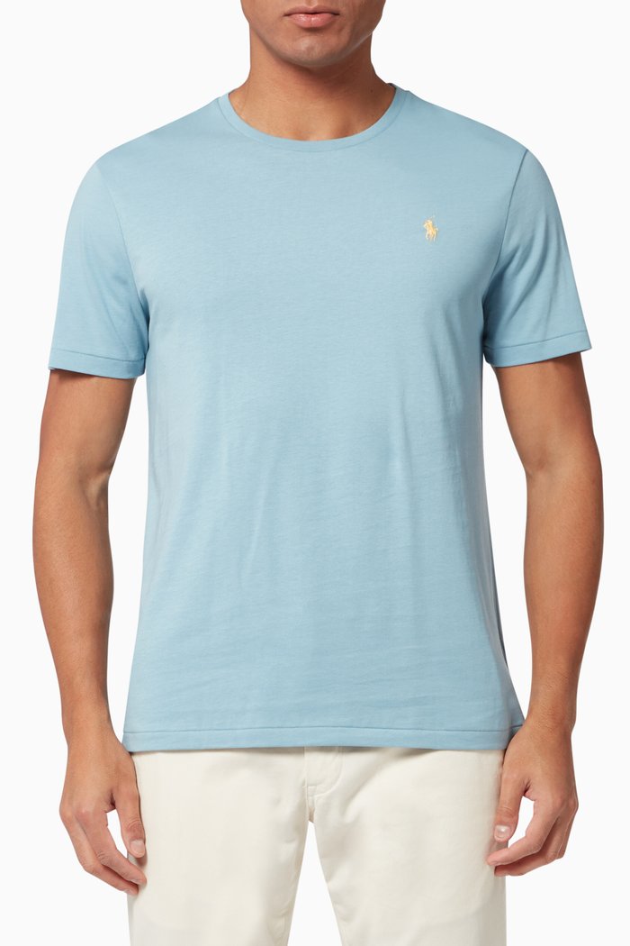 

Slim Fit T-shirt in Soft Cotton Jersey, Blue