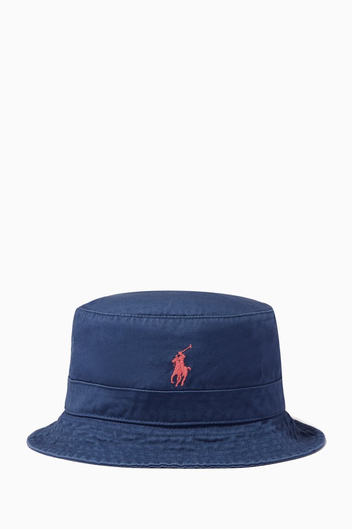 

Bucket Hat in Cotton Twill, Blue