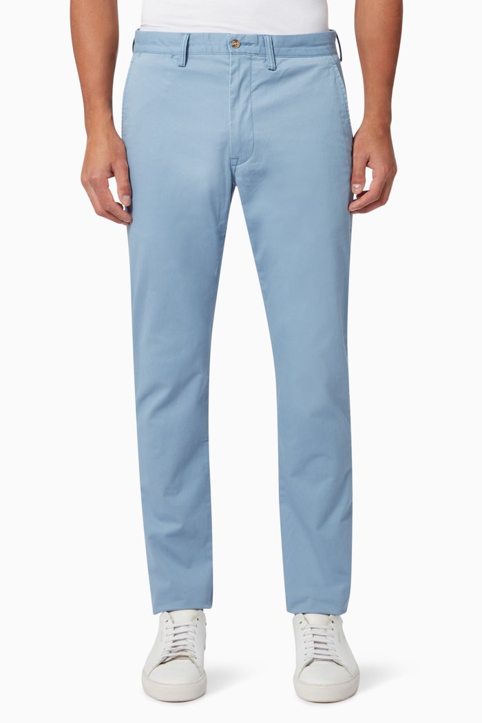 

Stretch Slim Fit Trousers in Twill, Blue