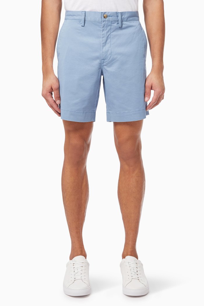 

Straight Fit Chino Shorts in Stretch Twill, Blue