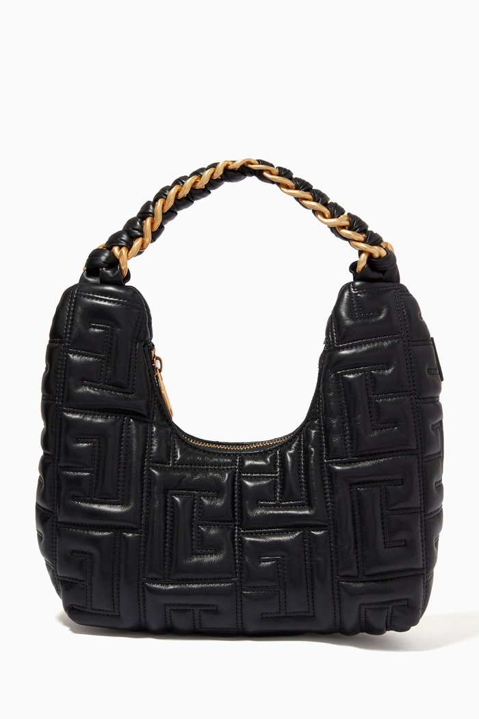 

Pillow Hobo Shoulder Bag in Monogram Quilted Nappa, Black