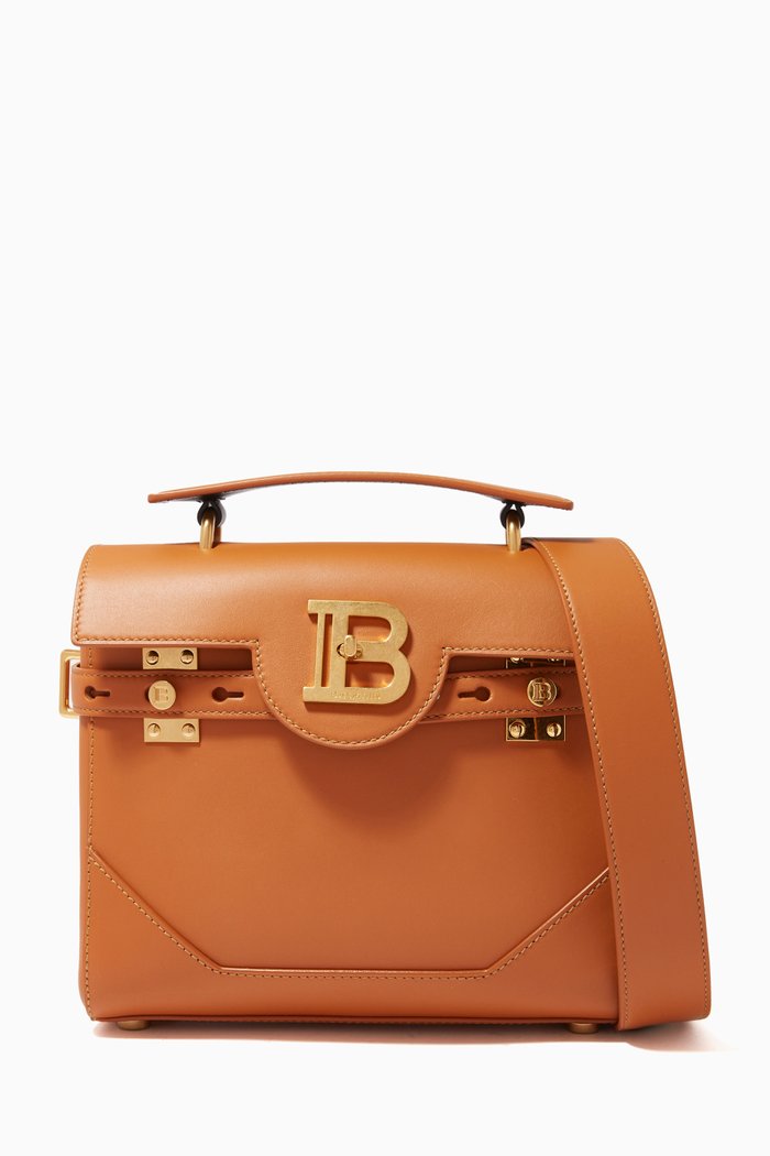 

B-Buzz 23 Top Handle Bag in Calfskin, Brown
