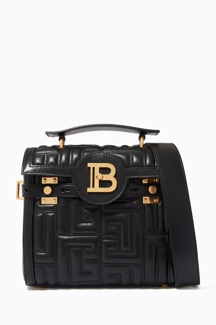 

B-Buzz 23 Top Handle Bag in Quilted Calfskin, Black