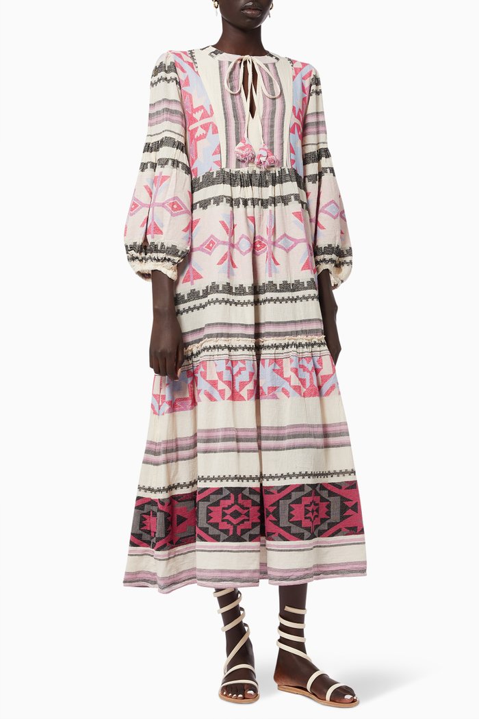 

Zakar Print Maxi Dress in Cotton, Pink