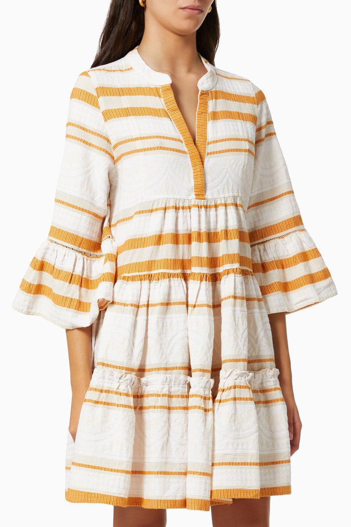 

Zakar Tiered Mini Dress in Cotton, White