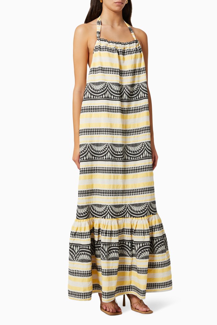 

Zakar Halterneck Maxi Dress in Cotton, Black