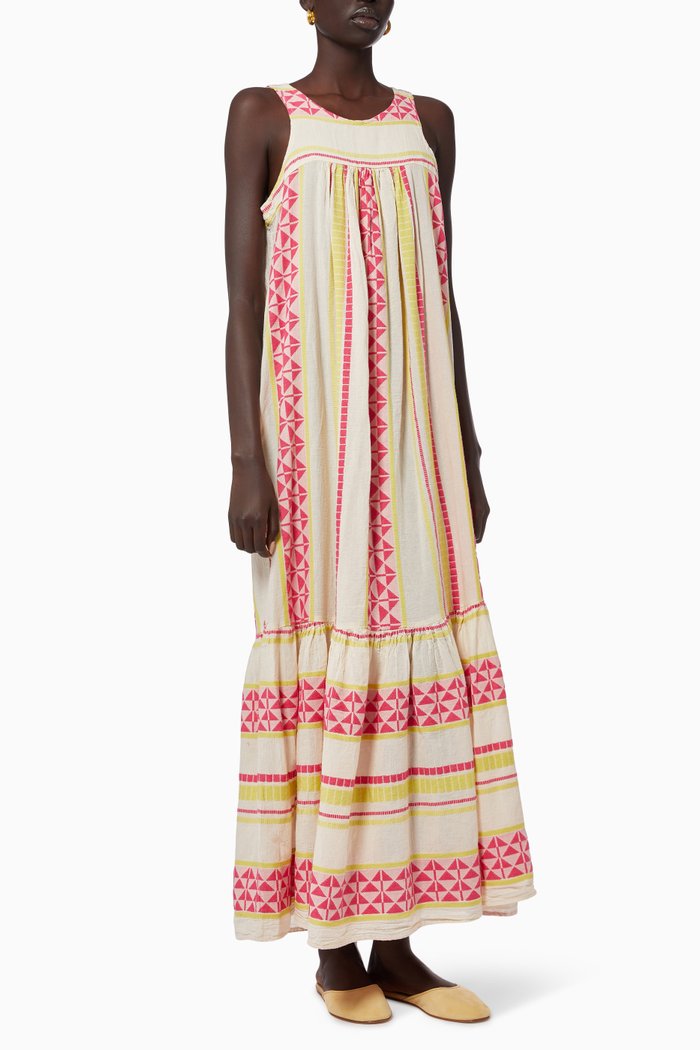 

Zakar Sleeveless Maxi Dress in Cotton, Pink