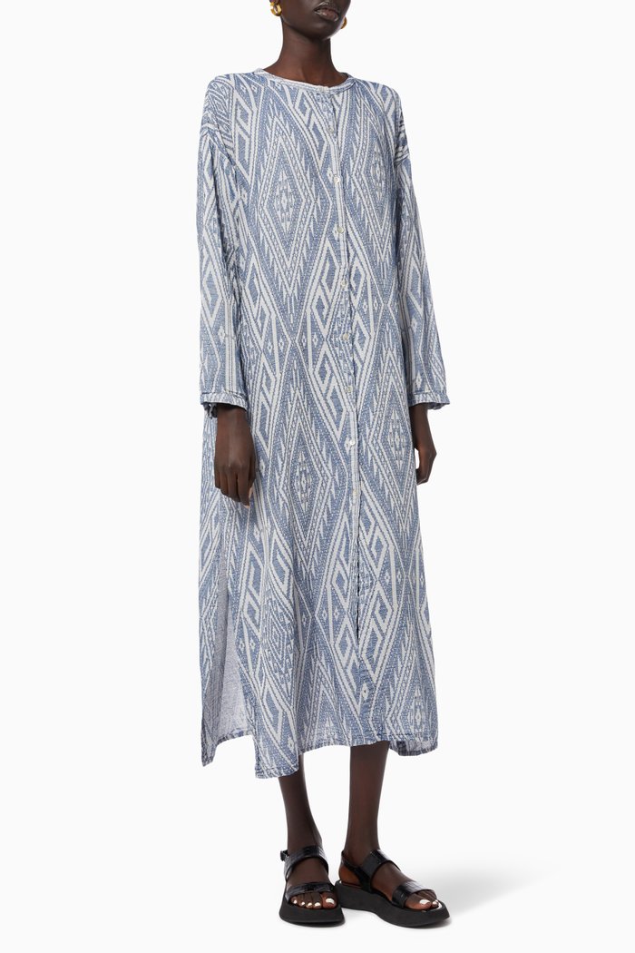 

Zakar Button Up Maxi Dress, Blue