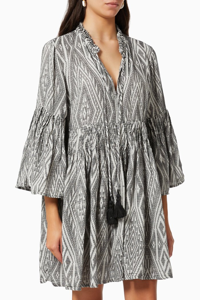 Zakar Tassel Mini Dress, Black