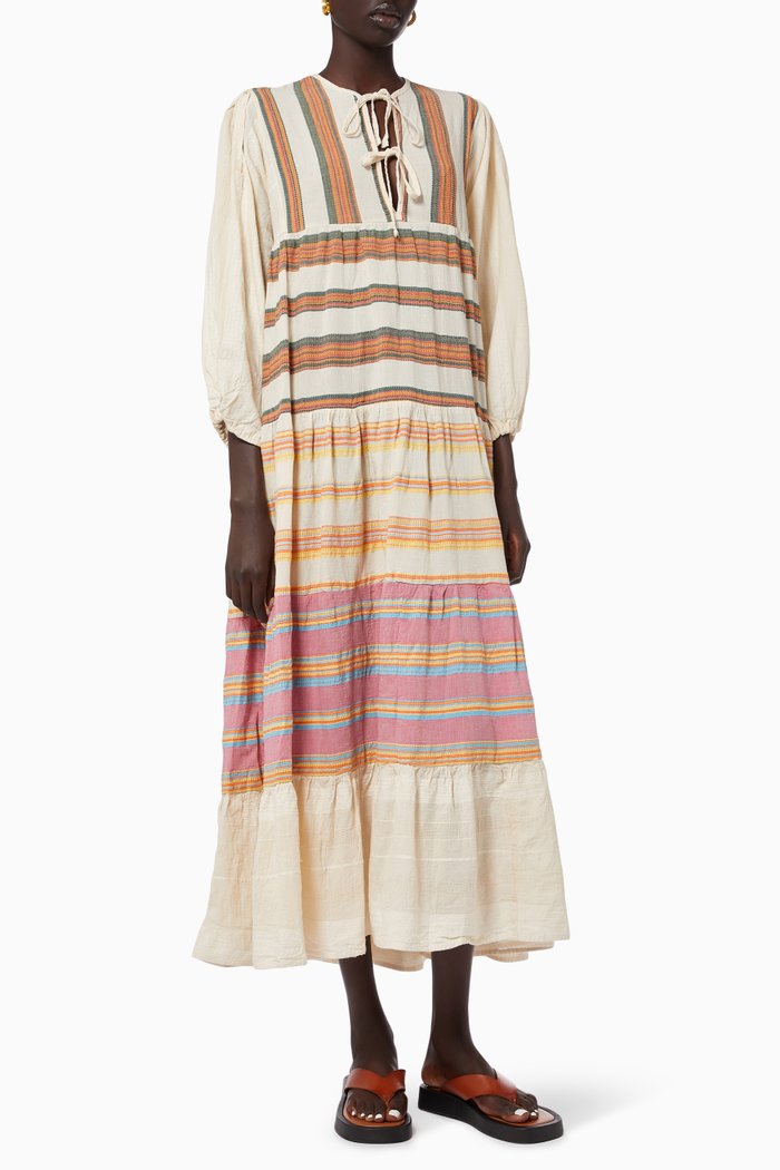 Zakar Maxi Dress in Cotton, Neutral