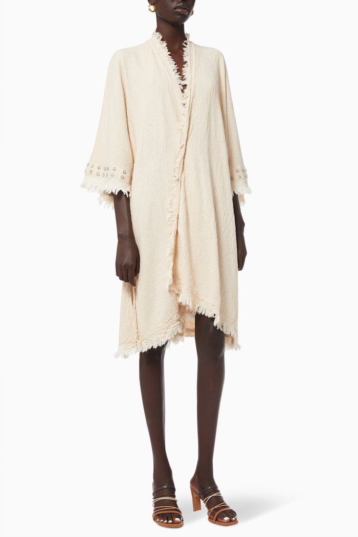 

Frill Kimono in Cotton, Neutral