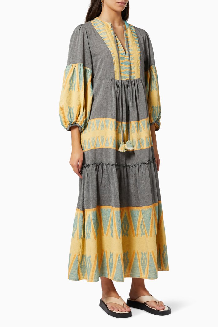 

Zakar Tassel Maxi Dress in Cotton, Black