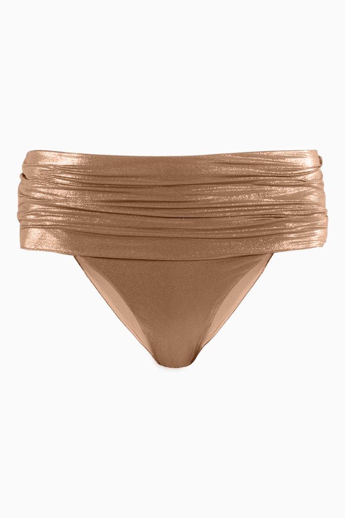 

Imogen Bikini Bottoms in Metallic Nylon, Pink