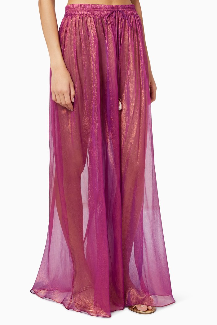 

Saanvi Wide Leg Pants in Mesh, Orange