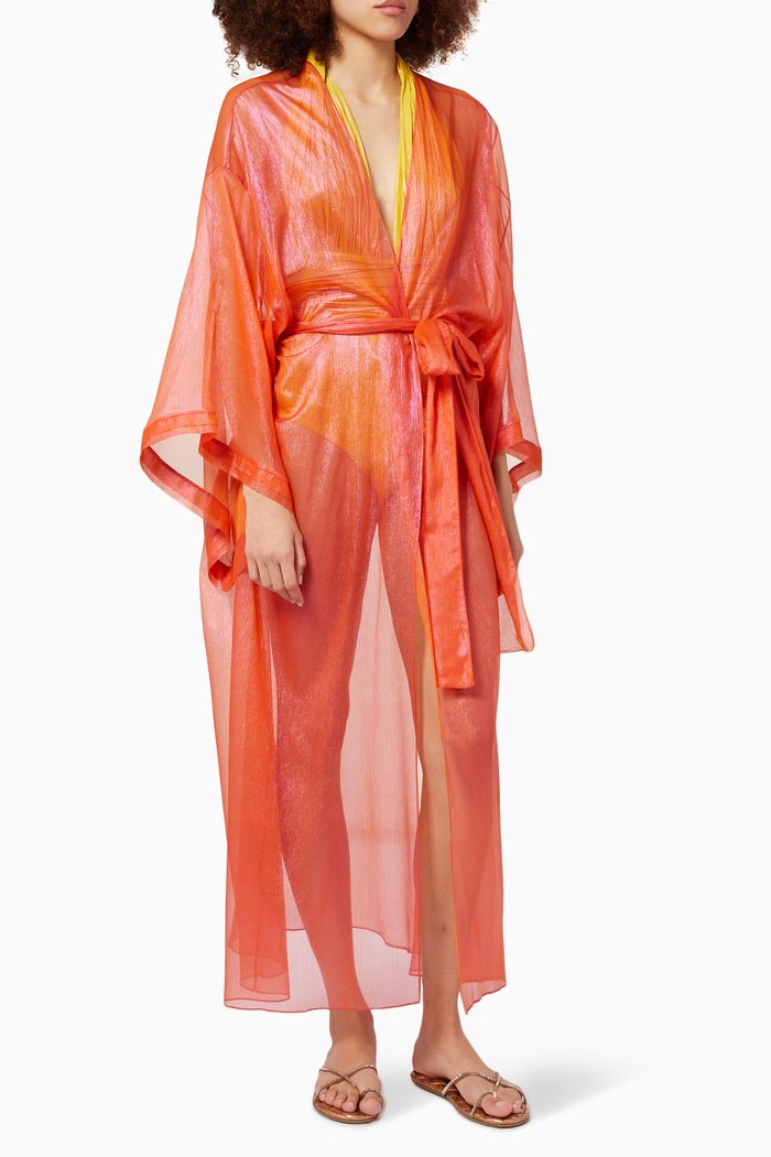 

Nova Robe in Foiled Mousseline, Orange