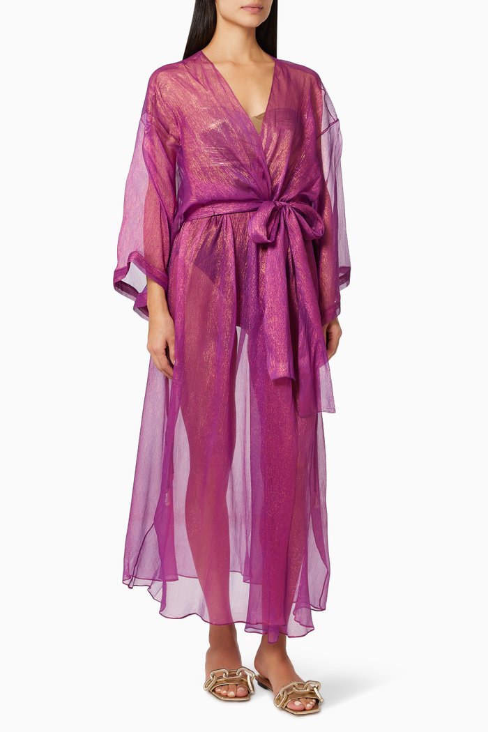 

Nova Robe in Foiled Mousseline, Purple