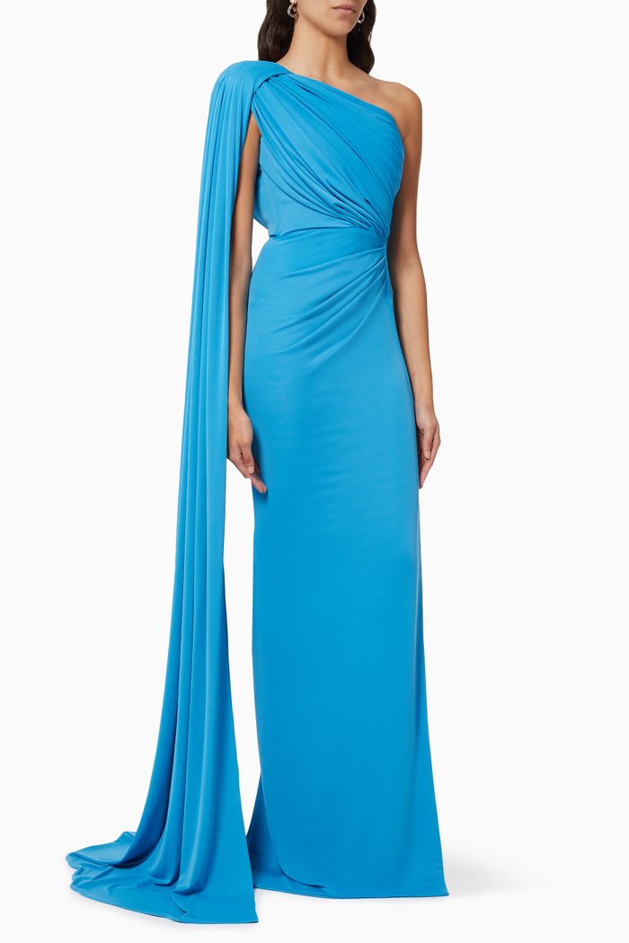

One Shoulder Gown, Blue