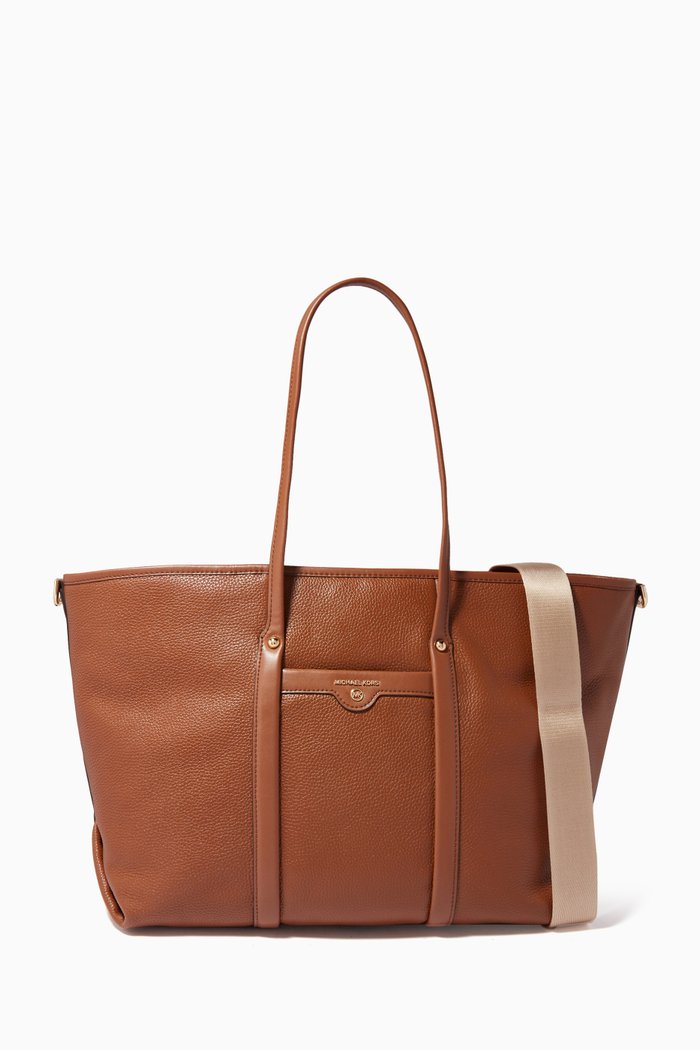 

Large Beck Tote Bag in Leather, Brown